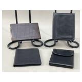 Lot of 4 Leather Wallets and Card Holders
