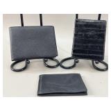Lot of 3 Black Leather Wallets, VTG