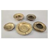 Set of Five Vintage Brass Table Accessories