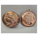 Pair of Vintage Copper Kitchen Molds