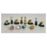 Set of 12 Miniature Wooden Easter Decoration