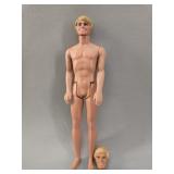 1968 Mattel Ken Doll & Spare Head