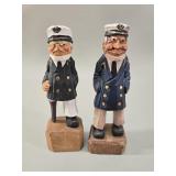 Pair of Hand-Carved Quebec Folk Art Sea Captains