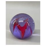Caithness Scotland Red & Purple Paperweight
