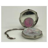 Art Deco Silver Guillochï¿½ Enamel Wristlet Compact