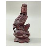 Chinese Boxwood Carving of Seated Guanyin