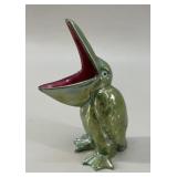 Antique Iridescent Porcelain Pelican Figurine