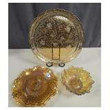 Vintage Fenton Marigold Carnival Glass Trio