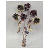 Brutalist Torch Cut Copper & Brass Rose Bouquet