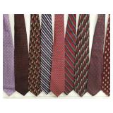 Lot of Nine Designer Silk & Patterned Neckties