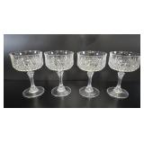 Set of Four Vintage Crystal Champagne Coupes