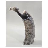 Carved Water Horn Camel Figurine vtg
