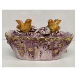 Vintage Eldro Japan Gilt Bird Lidded Candy Dish