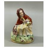 Old Staffordshire Ware Woman with Pig Figurine