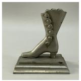 Victorian Silvered Metal Lady's Boot Match Holder