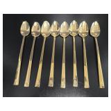 8 Brass Olympic Souvenir Spoons vtg
