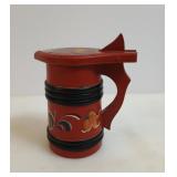 Norwegian Rosemaling Lidded Wooden Tankard