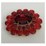 Vintage Large Red Brooch