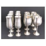 Vtg Royal Selangor Pewter 6 Champagne Flutes & 6