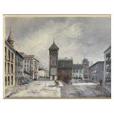 A. Franz: Montreal Streetscape with Clock Tower