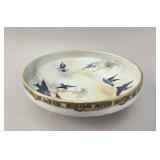 Japanese Noritake-Style Porcelain Footed Nut Bowl