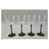 French Domino Glass Stemware Set, 4 Pcs