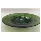 Large Green Murano Art Glass Bowl Centrepiece