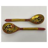 Pair of Khokhloma Traditional Russian spoons