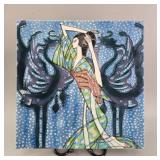 Art Deco Style Japanese Geisha Ceramic Tile