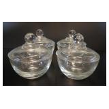4 Anchor Hocking Glass Lidded Condiment Bowls