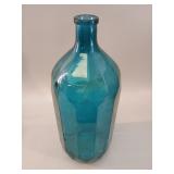 Large Teal Glass Faceted Bottle