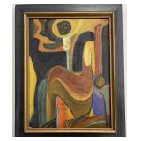 Mid-Century Biomorphic Organic Abstract Oil