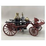 Vintage Sheet Metal Horse-Drawn Steam Pumper Model