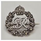 Antique Sterling ' George V ' Military Corps Pin