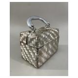 Vintage MCM Basketweave Silvertone Box Purse