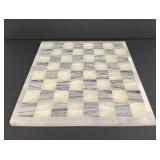 Vtg Hand-Inlaid Banded Onyx & Marble Chessboard