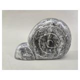 Inuit Soapstone Snail Carving vtg