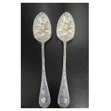 Pair of Victorian Silver Plated Berry Spoons