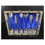 Boxed Set of 6 Hong Kong Souvenir Spoons vtg