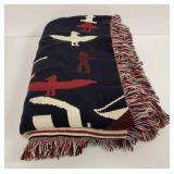 Indigenous Style Eagle & Figure Woven Tapestry