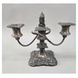 Silver Plate Two-Light Candelabrum vtg