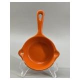 Orange Enamel Cast Iron Small Skillet