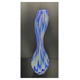 Murano Style Pulled Feather Art Glass Vase