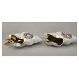 Pair of Limoges Fragonard Conch Shells