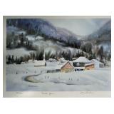 Signed Raymond Leclerc Ltd.Ed. Winter Scene Litho