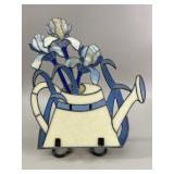 Stained Glass Iris & Watering Can Panel