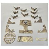 Antique Chinese Etched Brass Furniture Hardware