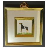 Kuo Hollywood Regency Doberman Portrait Mirror