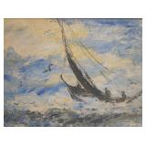 Henri Driencourt Seascape Impadto Oil 1958