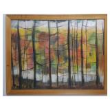 MCM Abstract Forest Landscape Pastel Painting